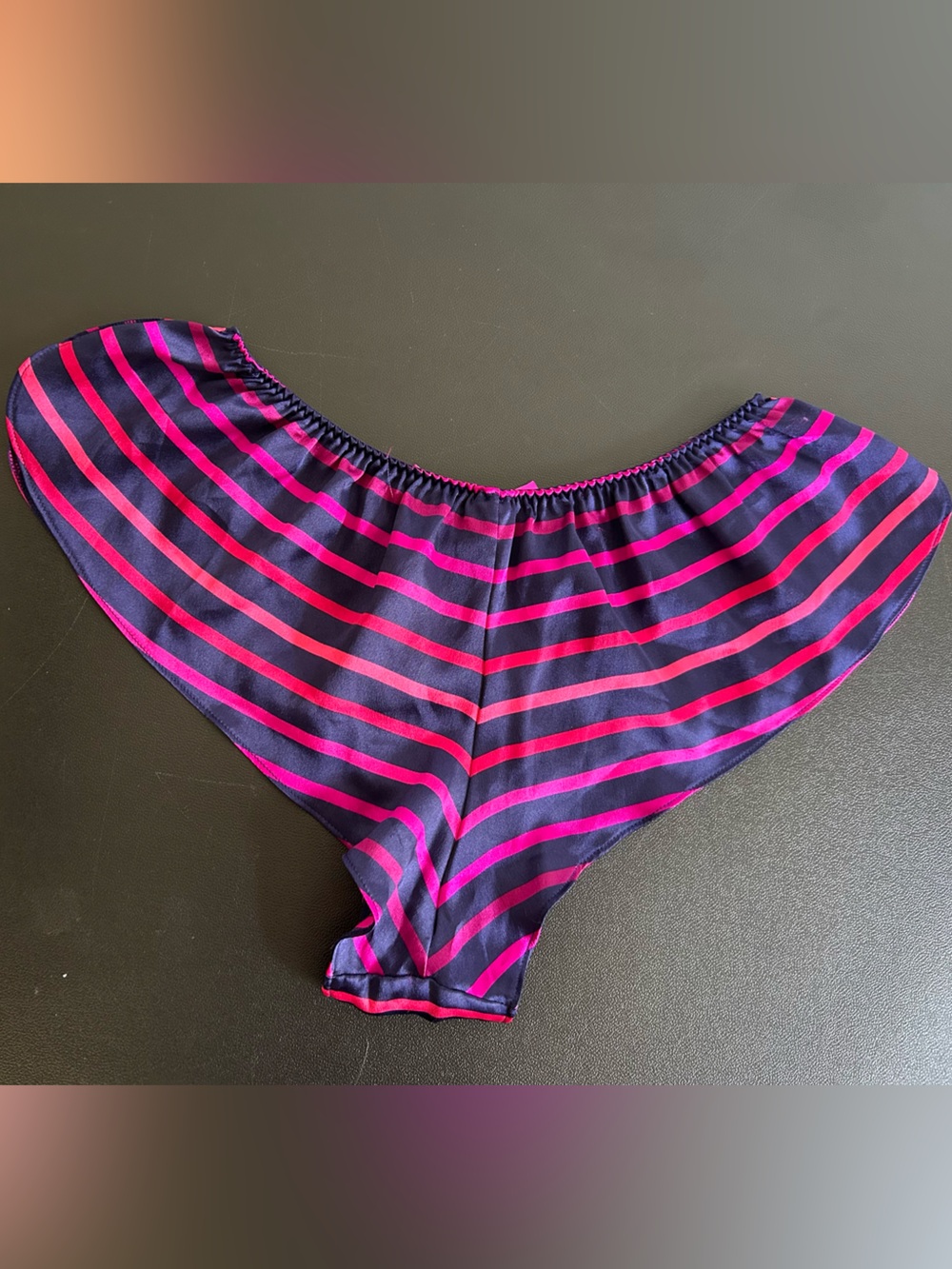 VICTORIA SECRET SEXY LITTLE THINGS Striped Satin Baby Doll Lingerie Set VIBRANT - Picture 9 of 13